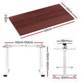 Artiss Standing Desk Motorised Dual Motor 120CM Walnut - Front View