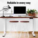 Artiss Standing Desk Motorised Dual Motor 120CM Walnut - Rear View