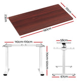 Artiss Standing Desk Motorised Dual Motor 140CM Walnut - Front View