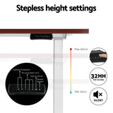 Artiss Standing Desk Motorised Dual Motor 140CM Walnut - 45-Degree Angle
