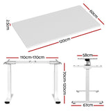 Artiss Standing Desk Motorised Dual Motor 120CM White - Front View