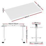 Artiss Standing Desk Motorised Dual Motor 140CM White - Front View