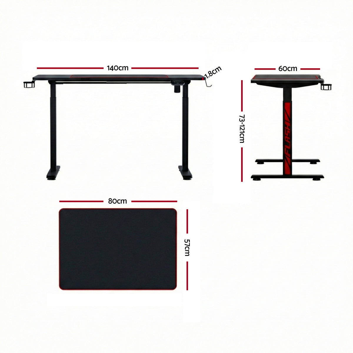 Artiss Gaming Desks Standing Desk Motorised 140CM Black