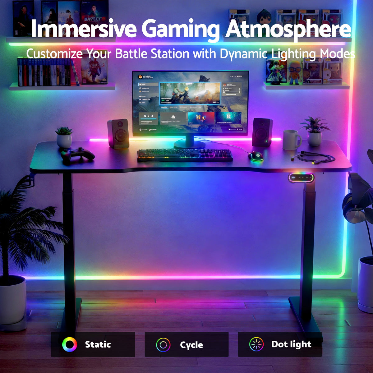 Artiss Gaming Desks Standing Desk Motorised 140CM Black