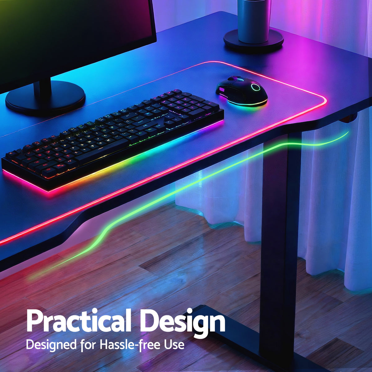 Artiss Gaming Desks Standing Desk Motorised 140CM Black