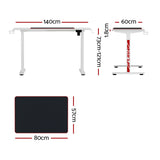 Artiss Standing Desk Motorised Gaming Desks White 140CM - Front View
