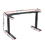 Artiss Standing Desk Frame Only L-shape Motorised - Front View