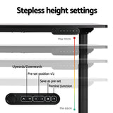 Artiss Standing Desk Frame Only Dual Motor Motorised Adjustable 125KG Load Black - Top-Down View