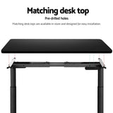 Artiss Standing Desk Frame Only Dual Motor Motorised Adjustable 125KG Load Black - Rear View