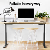 Artiss Standing Desk Motorised Electric Dual Motor White Oak 120CM - Rear View