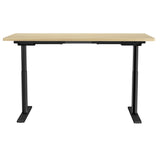 Artiss Standing Desk Motorised Electric Dual Motor White Oak 140CM - Side View