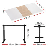 Artiss Standing Desk Motorised Electric Dual Motor 120CM - Front View