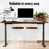 Artiss Standing Desk Motorised Electric Dual Motor Rustic Brown 120CM