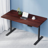 Artiss Standing Desk Motorised Electric Dual Motor Walnut 140CM - Close-Up Angle