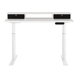 Artiss Electric Standing Desk with Storage Rack Shelf Drawers White 120CM - Side View