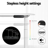 Artiss Electric Standing Desk with Storage Rack Shelf Drawers White 120CM - Top-Down View