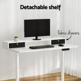 Artiss Electric Standing Desk with Storage Rack Shelf Drawers White 120CM - 45-Degree Angle