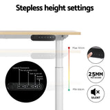 Artiss Standing Desk Motorised Electric Dual Motor 120CM White Oak - 45-Degree Angle