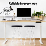 Artiss Standing Desk Motorised Electric Dual Motor 120CM White Oak - Rear View