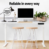 Artiss Standing Desk Motorised Electric Dual Motor Splice White Pine 120CM - Rear View