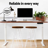 Artiss Standing Desk Motorised Electric Dual Motor 120CM Rustic Brown - Rear View