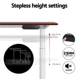 Artiss Standing Desk Motorised Electric Dual Motor 120CM Walnut - 45-Degree Angle