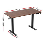 Artiss Standing Desk Motorised Dual Motor Electric Walnut 140CM - Front View