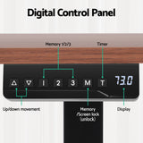 Artiss Standing Desk Motorised Dual Motor Electric Walnut 140CM - Top-Down View