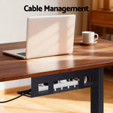 Artiss Standing Desk Motorised Dual Motor Electric Walnut 140CM - 45-Degree Angle
