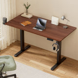 Artiss Standing Desk Motorised Dual Motor Electric Walnut 140CM - Close-Up Angle