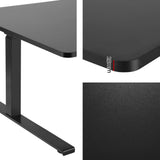 Artiss Standing Desks L-shape Motorised 160CM Black - Top-Down View