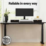 Artiss Standing Desks L-shape Motorised 160CM Black - Rear View