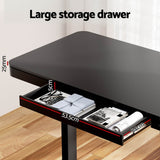 Artiss Standing Desk Motorised Electric Motor Drawer 120CM Black - Top-Down View