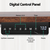 Artiss Electric Standing Desk Adjustable Motorised 120CM L Shaped Rustic Brown - Top-Down View