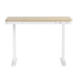 Artiss Standing Desk Motorised Electric Dual Motor Draw 120CM Oak - Side View