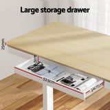 Artiss Standing Desk Motorised Electric Dual Motor Draw 120CM Oak - Top-Down View