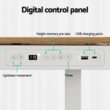 Artiss Standing Desk Motorised Electric Dual Motor Draw 120CM Oak - 45-Degree Angle
