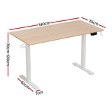 Artiss Standing Desk Sit Stand Touch Control Electric Oak 140CM - Front View