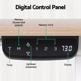 Artiss Standing Desk Sit Stand Touch Control Electric Oak 140CM - Top-Down View