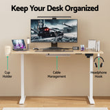 Artiss Standing Desk Sit Stand Touch Control Electric Oak 140CM - Rear View