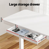 Artiss Standing Desk Motorised Electric Desks Drawer 120CM White - Top-Down View