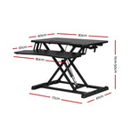 Artiss Standing Desk Riser Height Adjustable Black 80CM, Adjustable Height