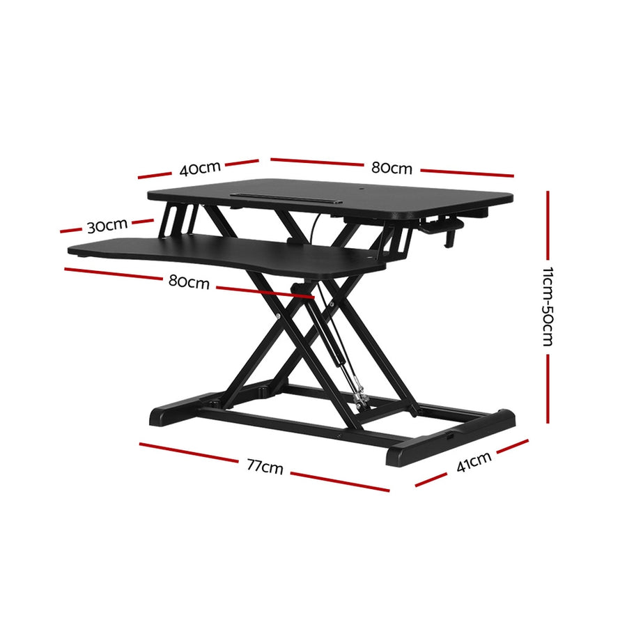 Artiss Standing Desk Riser Height Adjustable Black 80CM, Adjustable Height