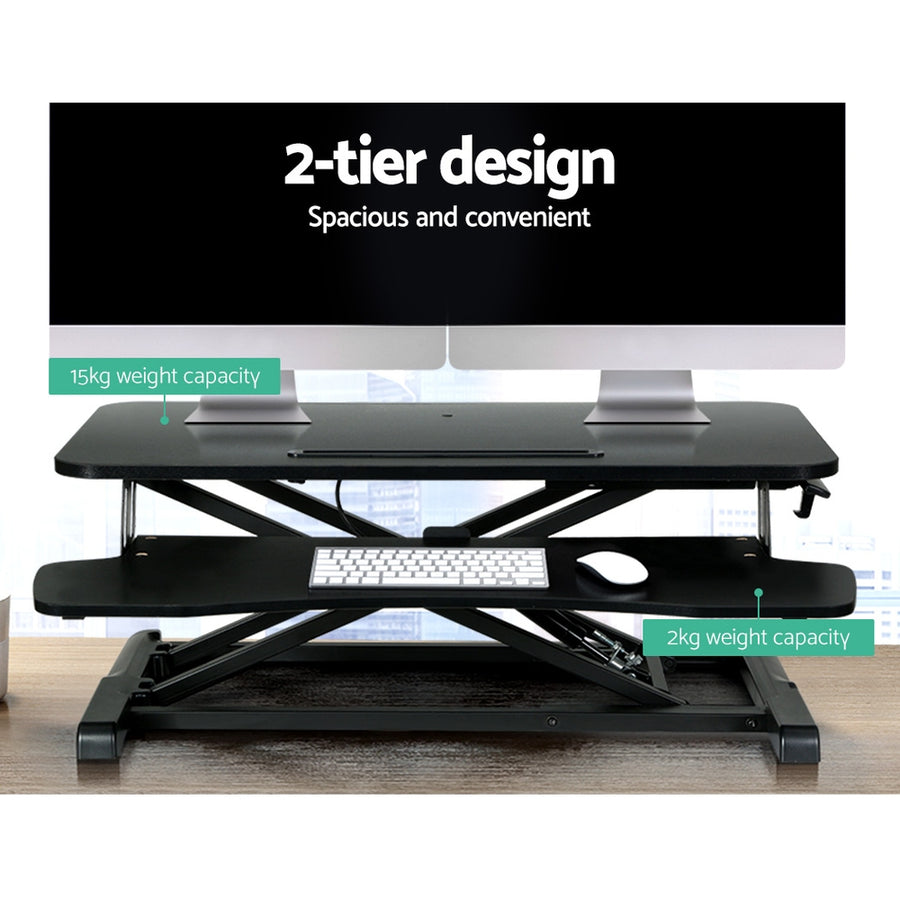 Artiss Standing Desk Riser Height Adjustable Black 80CM, image 5