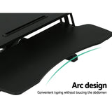 Artiss Standing Desk Riser Height Adjustable Black 80CM - Rear View