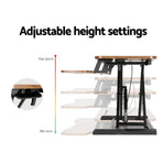 Artiss Standing Desk Riser Height Adjustable Rustic Brown 80CM, image 4