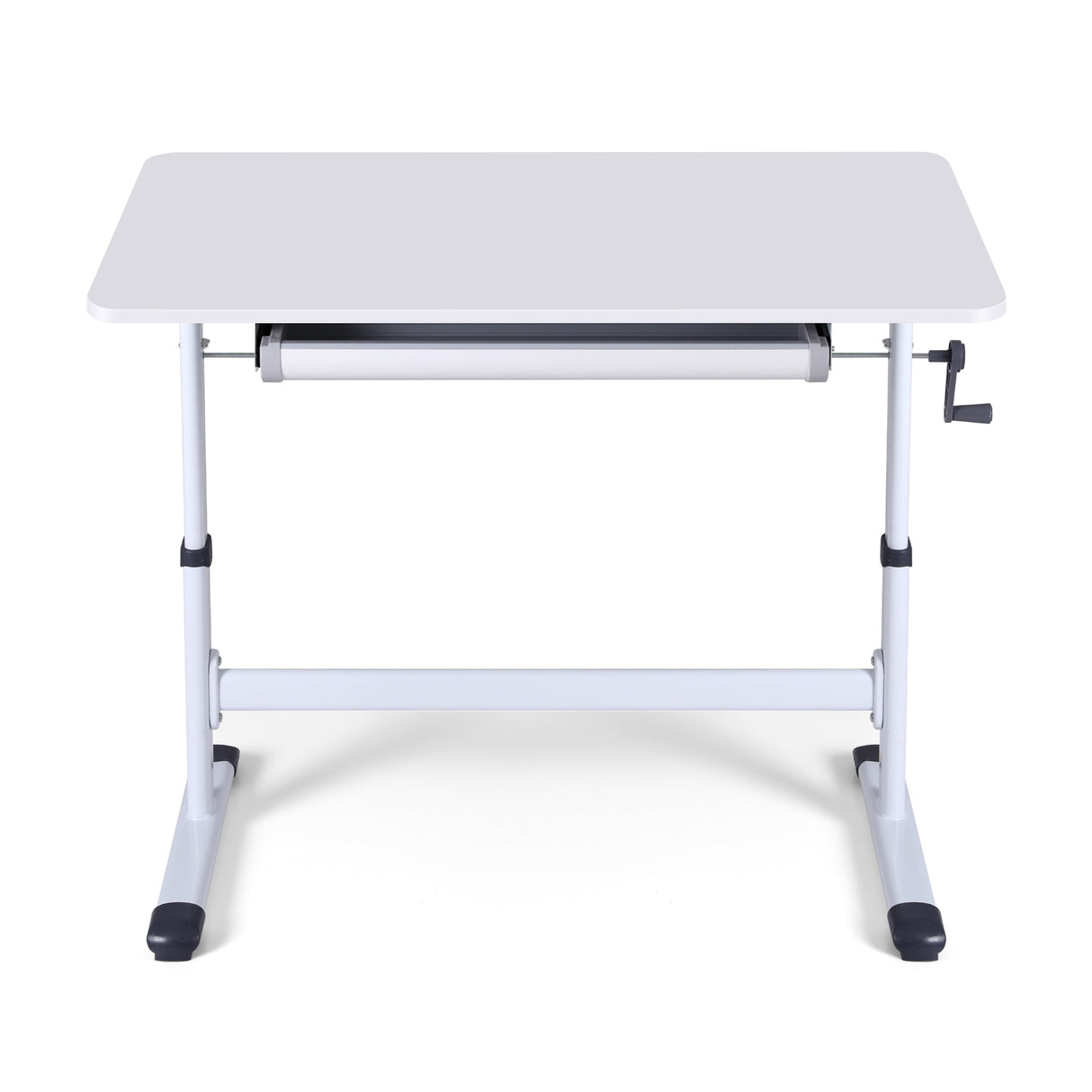 Artiss Manual Standing Desk Height Adjustable Workstation Computer Desks Study 100CM White