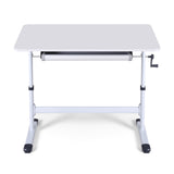 Artiss Manual Standing Desk Height Adjustable Workstation Computer Desks Study 100CM White - Side View