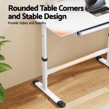 Artiss Standing Desk Height Adjustable Workstation Computer Desks Study 100CM White - Low Angle