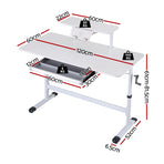 Artiss Standing Desk Height Adjustable Workstation Computer Desks Study 120CM White